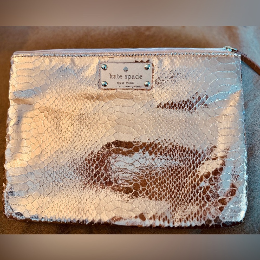 Kate Spade Metallic Rose Gold Pouch